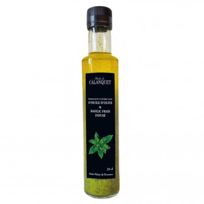 Huile d'olive aromatisée au Basilic frais